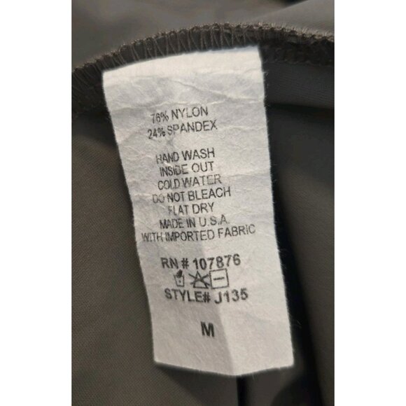 Jason by Comfy USA Olive Tunic Top M Nylon Blend Asymmetrical Zip Lagenlook - Picture 8 of 8